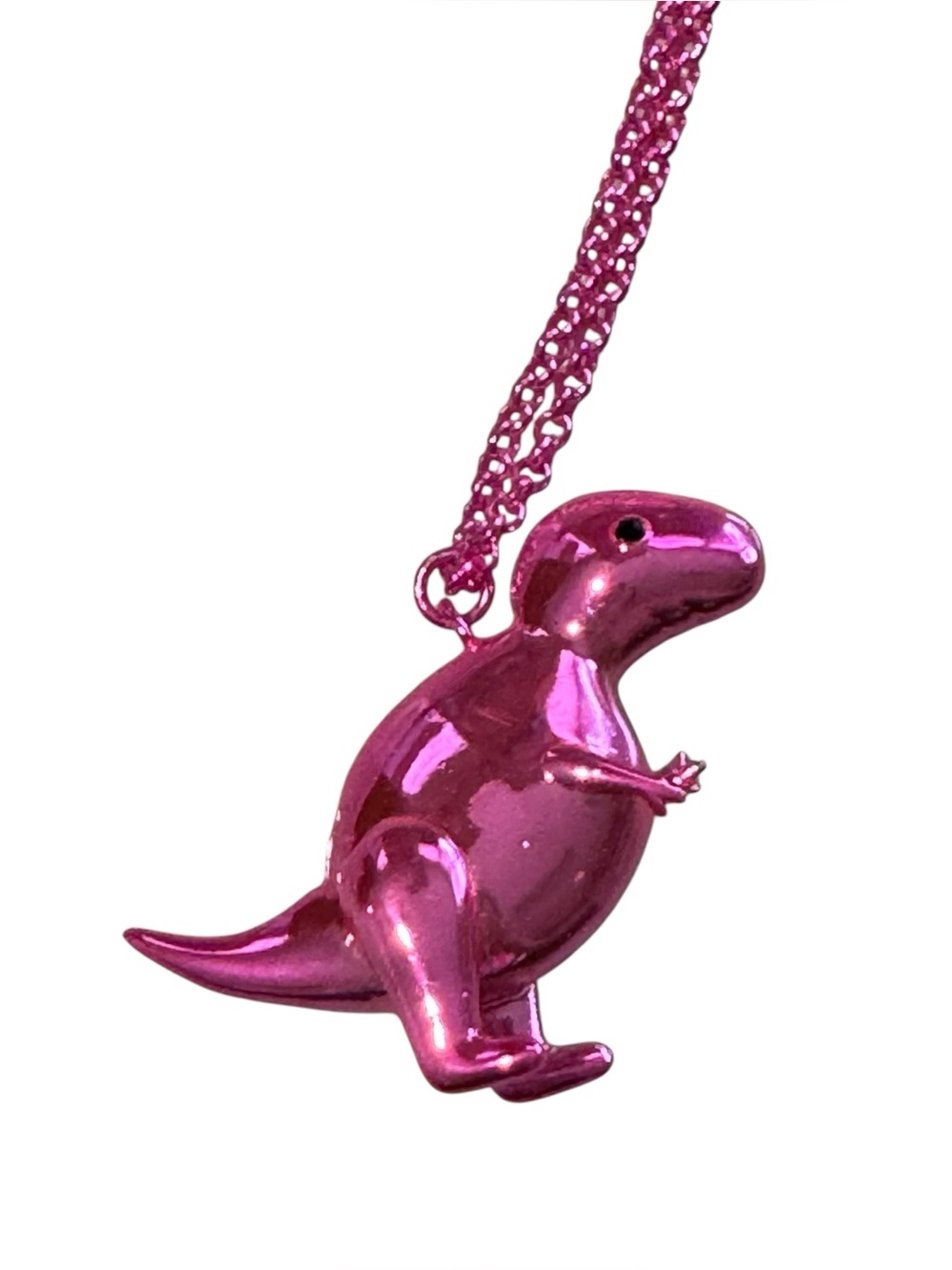Rare Kate Spade pink trex dinosaur necklace